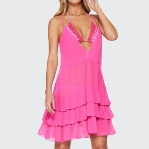 Ramy Brook Pink Ruffle Swim Cover Up Dress (Worn Once!)